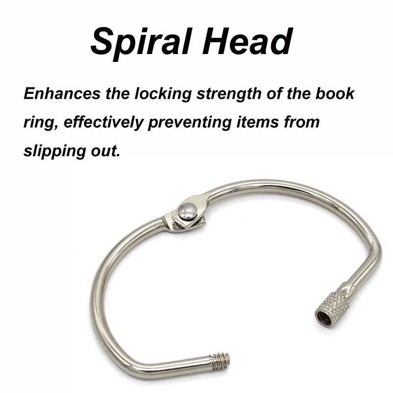 2 Pcs Nickel Plated Metal D Shaped Book Rings 9in For Key Organization Office Storage - Image 5