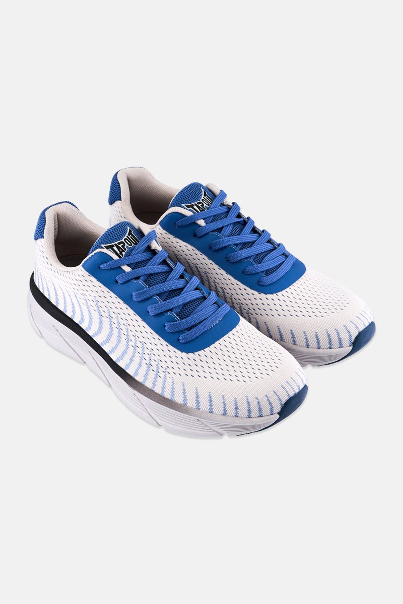TapouT Men Brand Logo Lace Up Training Shoes, Light Grey - Image 4
