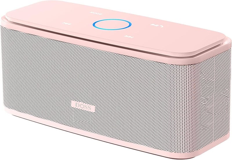 Doss SoundBox Touch Wireless Bluetooth Speaker with 12W HD Sound and Bass, IPX5 Water-Resistant, 20H Playtime, Handsfree, Portable for Office, Home, Outdoor, Travel- Light Pink - Image 1