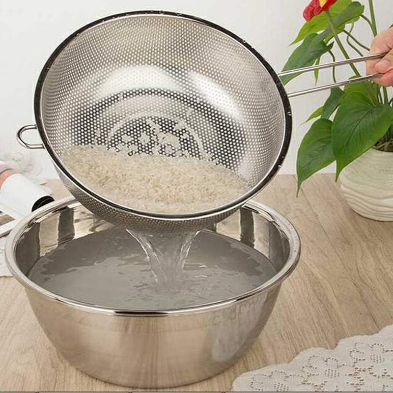 Snevad Deep Fry Basket Stainless Steel with Long Handle Kitchen Wire Skimmer for Frying Food Pasta Spaghetti Noodles Fine Mesh Strainer Sieve Colander Metal - Image 5