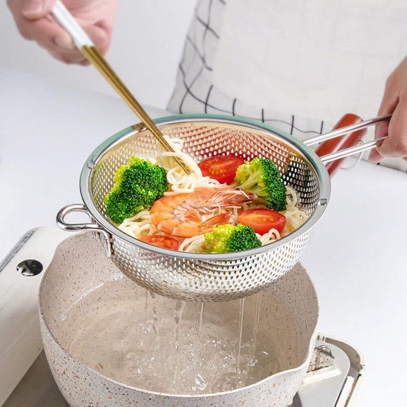 Snevad Deep Fry Basket Stainless Steel with Long Handle Kitchen Wire Skimmer for Frying Food Pasta Spaghetti Noodles Fine Mesh Strainer Sieve Colander Metal - Image 4