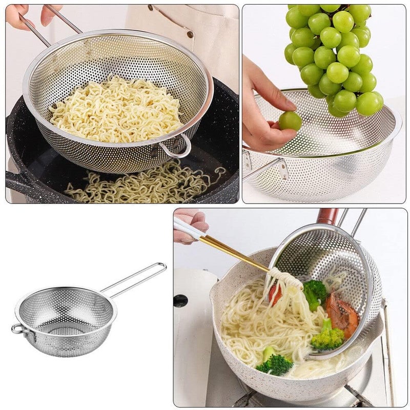 Snevad Deep Fry Basket Stainless Steel with Long Handle Kitchen Wire Skimmer for Frying Food Pasta Spaghetti Noodles Fine Mesh Strainer Sieve Colander Metal - Image 3