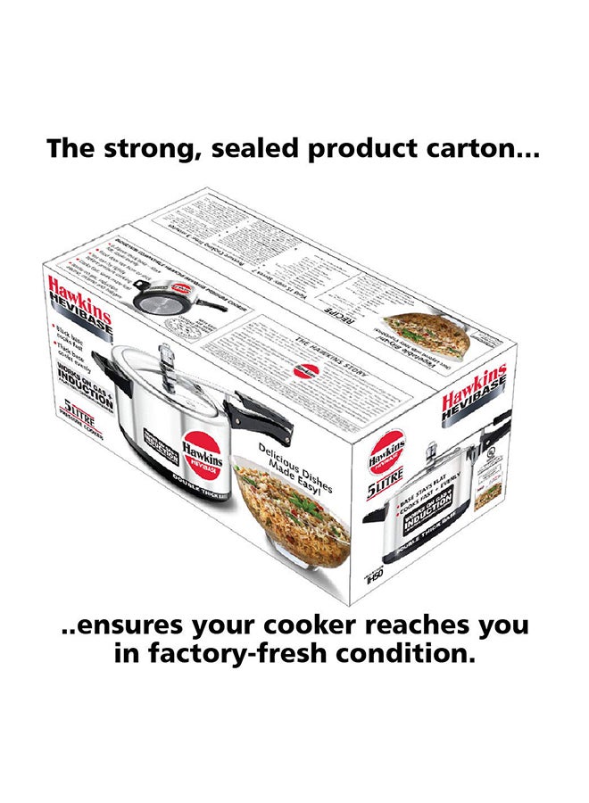 Hawkins 5Lcm Hevibase Induction Compatible Aluminium Inner Lid Pressure Cooker, 5 Liter, Silver (IH50) silver - Image 4