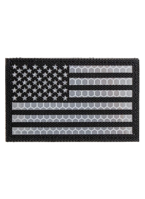 Reflective Tactical Patches of USA American Flag with Hook and Loop for Backpacks Caps Hats Jackets Pants Military Army Uniform Morale Emblems Size 3x2 Inches
