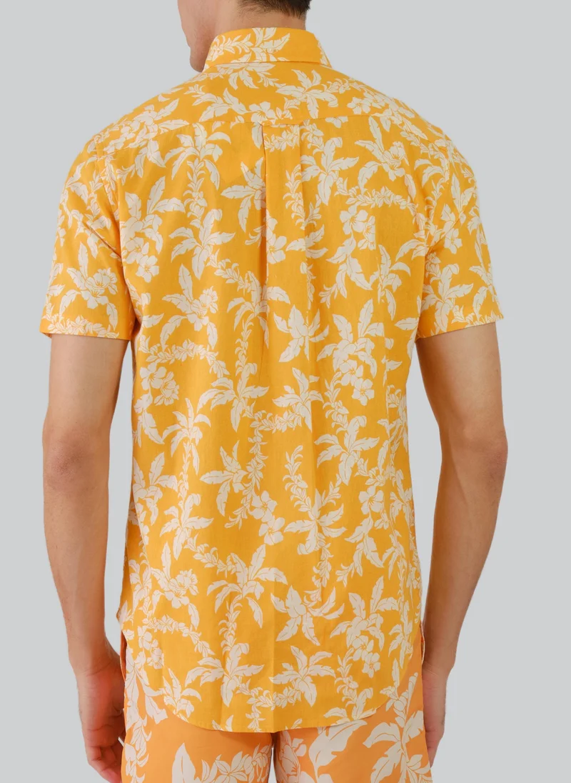 GANT Regular Fit Cotton Linen Palm Shirt