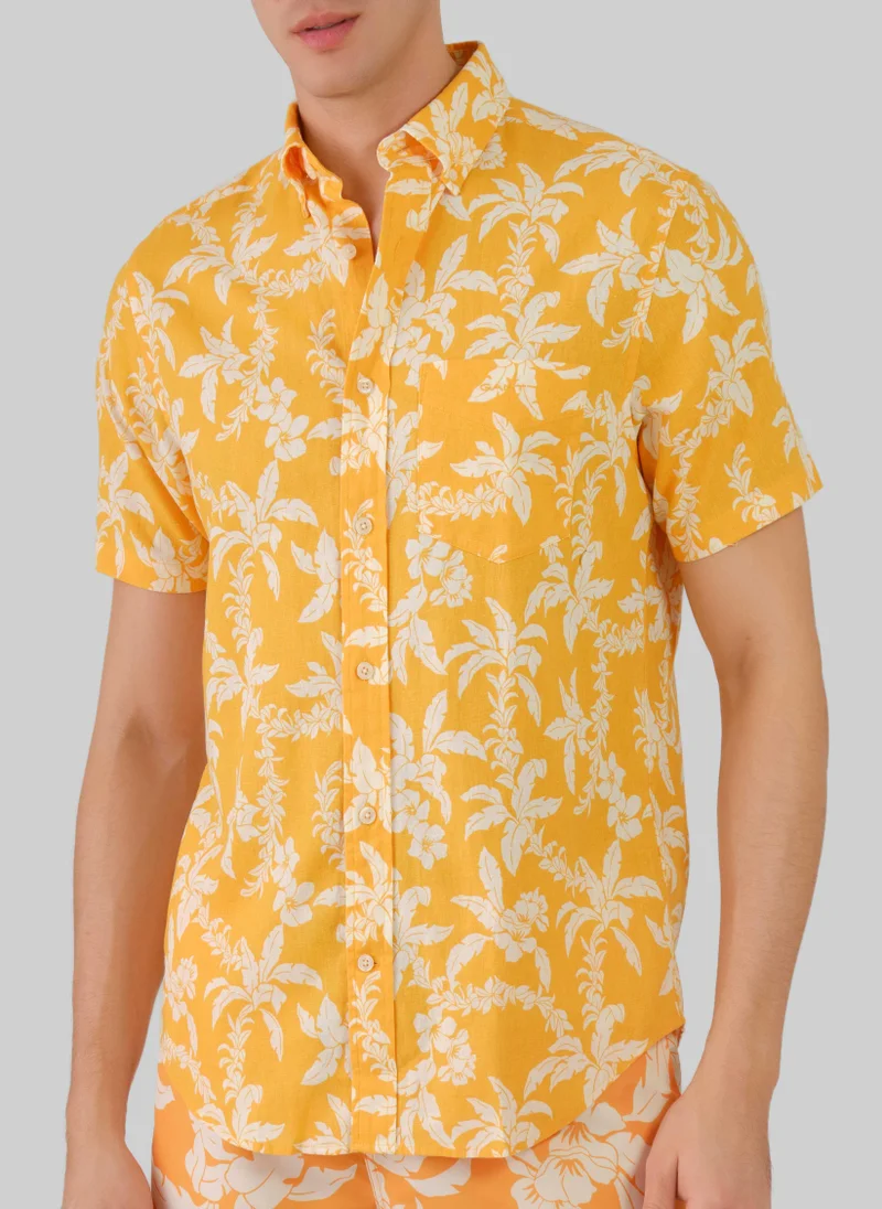 GANT Regular Fit Cotton Linen Palm Shirt