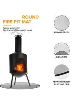Excefore Round 36” Fire Pit Protector Outdoor Fireproof BBQ Grill Firepit Mat - Heat Deflector Protecting Floor, Decking, Patio, Campsite, Chiminea, Grass, Bonfires for Heat Fire Damage  - Image 5