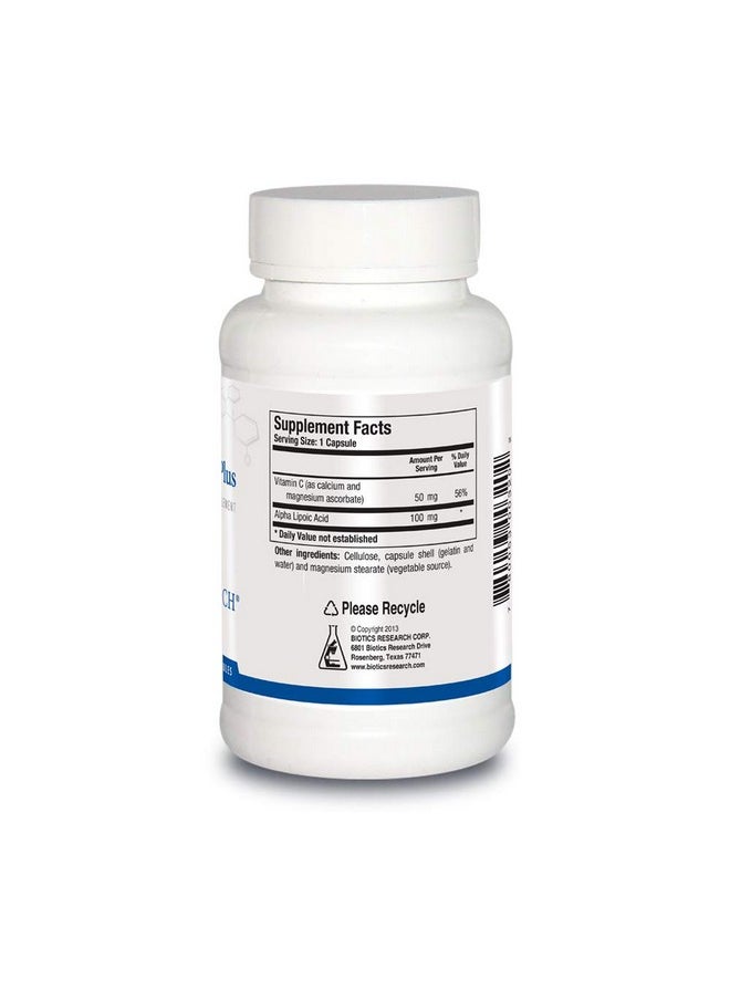 BIOTICS Research Lipoic Acid Plus Alphalipoic Acid Vitamin C Powerful Antioxidant Promotes Eye Health. 90 Caps  - Image 3