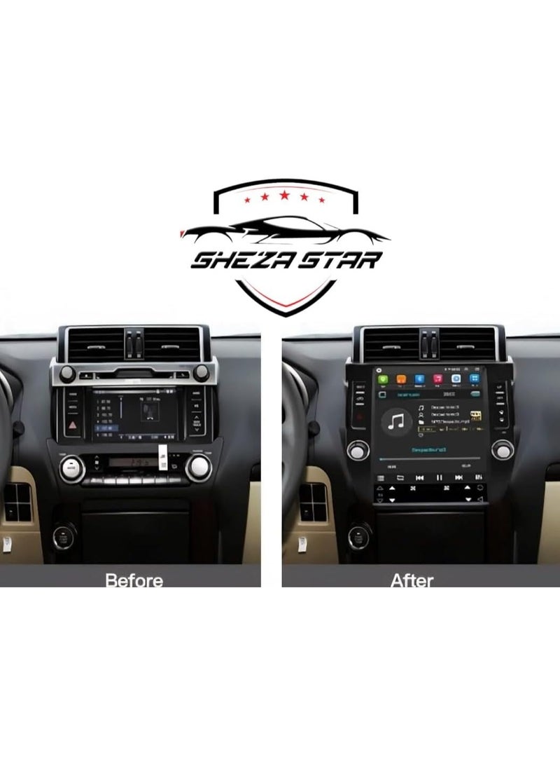 SHEZA STAR Android Car Stereo for Toyota Prado 2014-2017 2GB RAM 32GB ROM Tesla-Style, Support Carplay, M-Link Wi-Fi BT, Radio GPS, 12.1 Inch IPS Touch Screen with AHD Cam. Included - Image 2