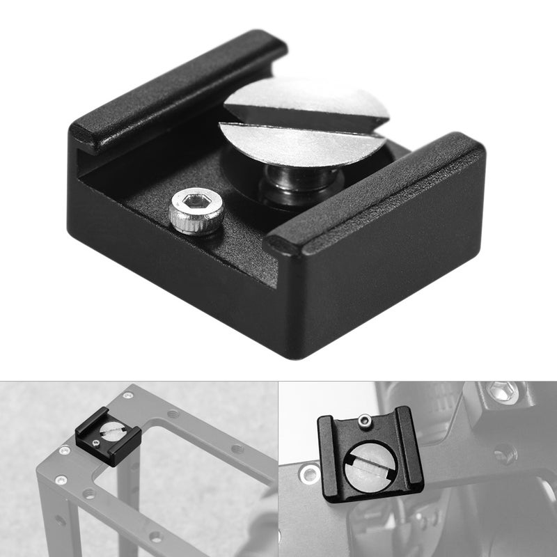 Cold Shoe Mount Adapter Base Bracket with 1/4" Mounting Screw for DSLR Camera Cage Flash LED Light Microphone(Pack of 1) - Image 4