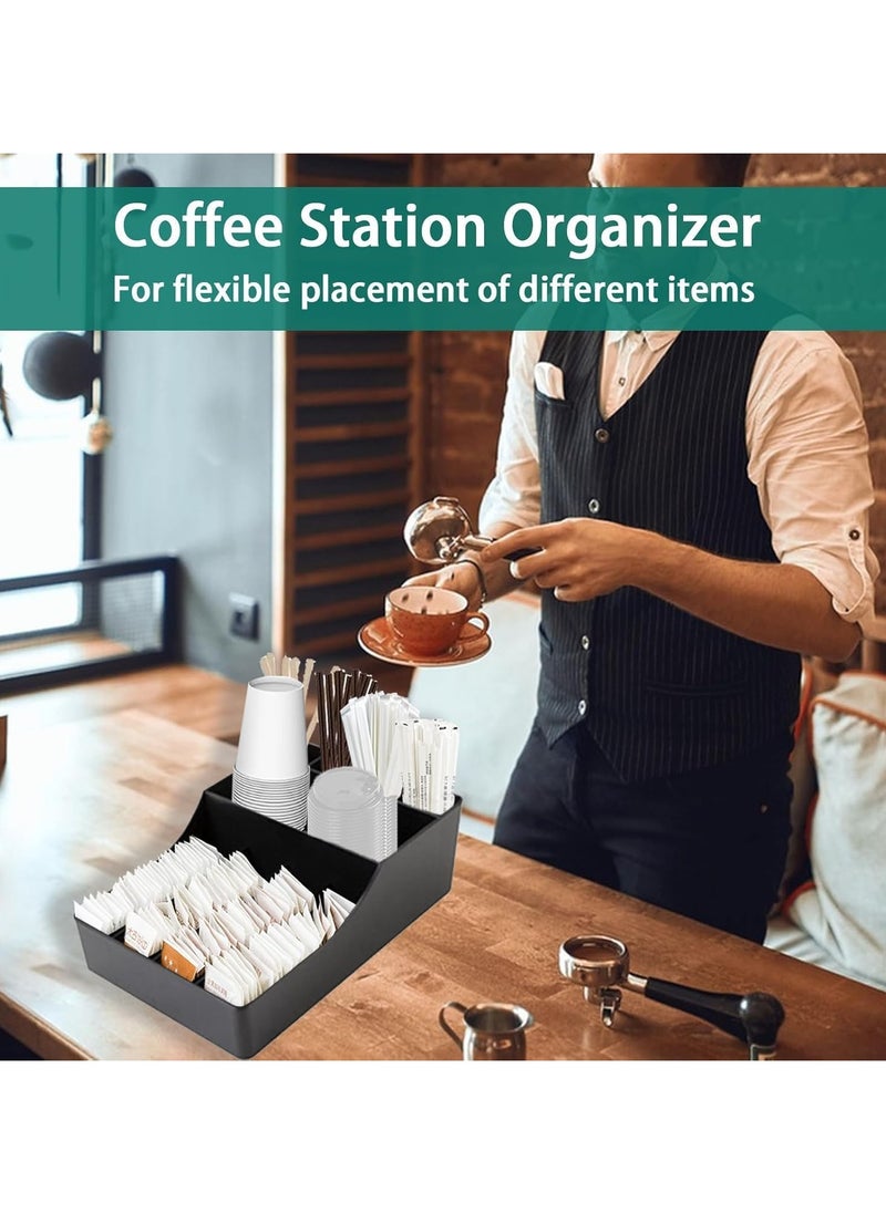Generic Coffee Station Organizer for Counter, Coffee Bar Organizer Holder, Coffee and Tea Condiment Storage Organizer, Rustic Coffee Bar Decor for Coffee Accessories Organizer  - Image 3