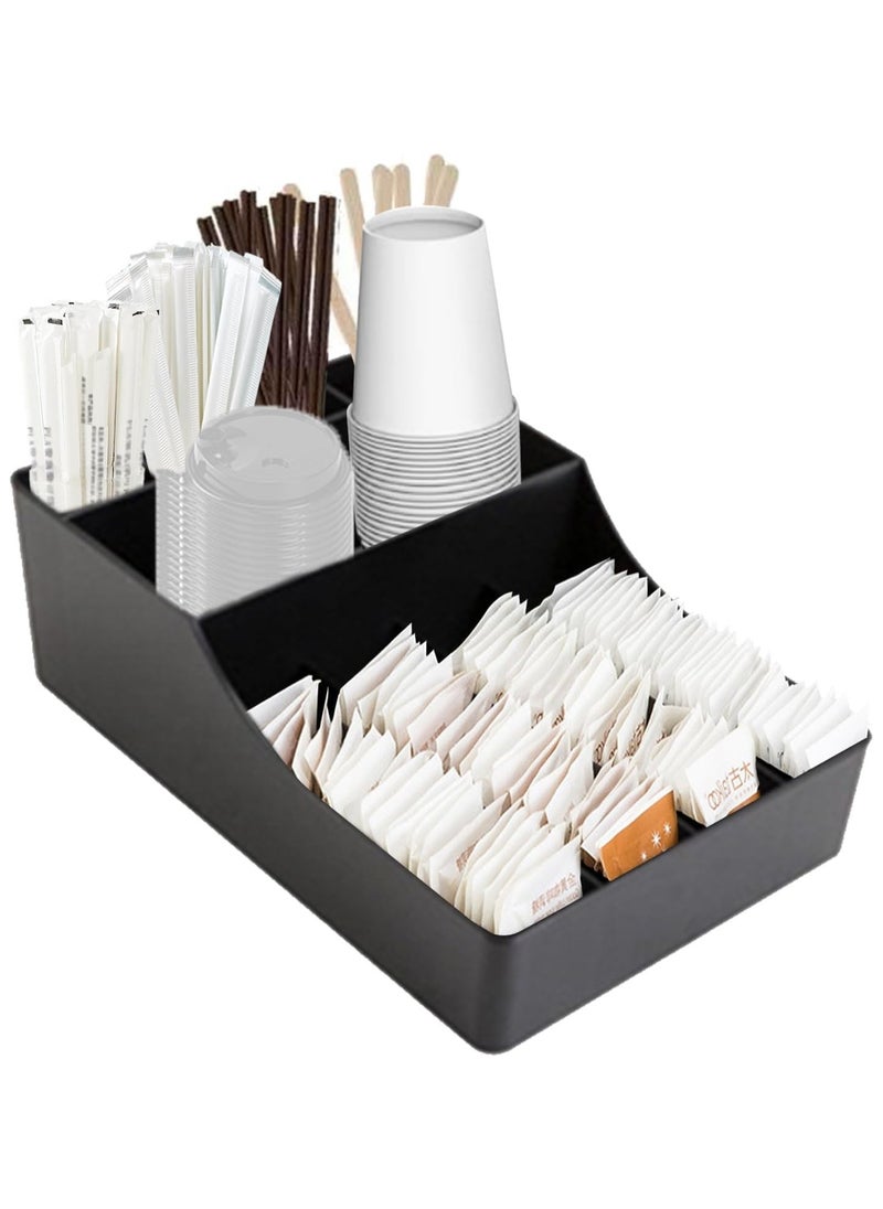Generic Coffee Station Organizer for Counter, Coffee Bar Organizer Holder, Coffee and Tea Condiment Storage Organizer, Rustic Coffee Bar Decor for Coffee Accessories Organizer  - Image 1