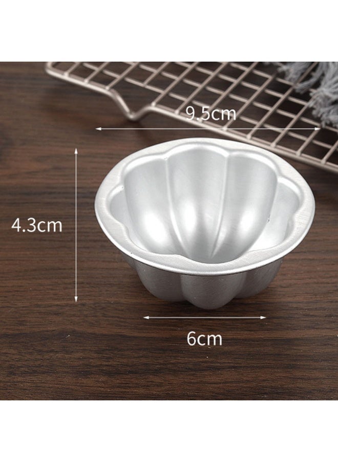 طقم قوالب كريمة الكراميل بالكراميل 6 عبوات طقم قوالب حلوى البودينغ بالكريمة المصنوعة من سبائك الألومنيوم وقابلة لإعادة الاستخدام للخبز - Image 2