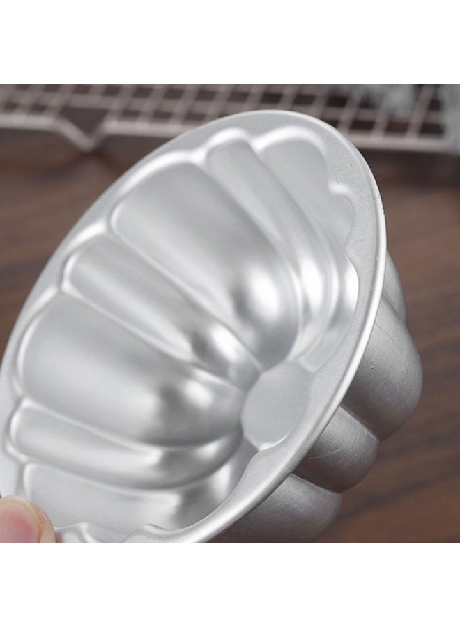 طقم قوالب كريمة الكراميل بالكراميل 6 عبوات طقم قوالب حلوى البودينغ بالكريمة المصنوعة من سبائك الألومنيوم وقابلة لإعادة الاستخدام للخبز - Image 3