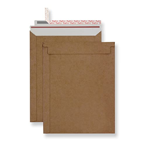 Bonfasvo Rigid Mailers 30 Pack 9.25 x 11.75 inches Brown Self Seal Stay Flat Bulk Cardboard Kraft No Bend Mailers Peel and Seal for Document Photos Pictures Papers Files CD - Image 1