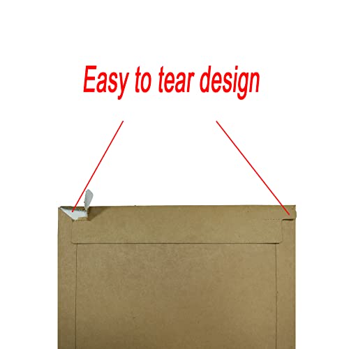 Bonfasvo Rigid Mailers 30 Pack 9.25 x 11.75 inches Brown Self Seal Stay Flat Bulk Cardboard Kraft No Bend Mailers Peel and Seal for Document Photos Pictures Papers Files CD - Image 5