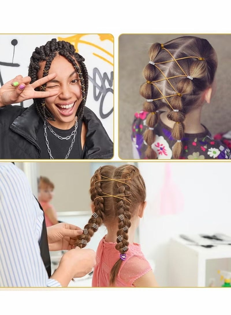 5M الضفائر الشعر الحبال المرنة تجديل حبل معدني بهرج تمتد الحبل الشريط الذهب الفضة سلسلة المجوهرات الموضوع للشعر تجديل تويست هدية شنق العلامات والحرف اليدوية صنع 6 قطع - Image 4