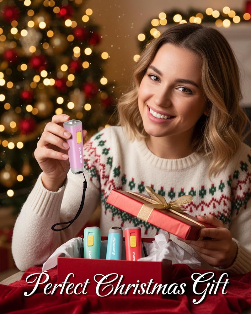 EverBrite Small Flashlight, Mini LED Flashlight, Plastic Torch Use for Emergencies, Camping, Outdoor with Lanyard 3AAA Battery Included, Pink - Image 3