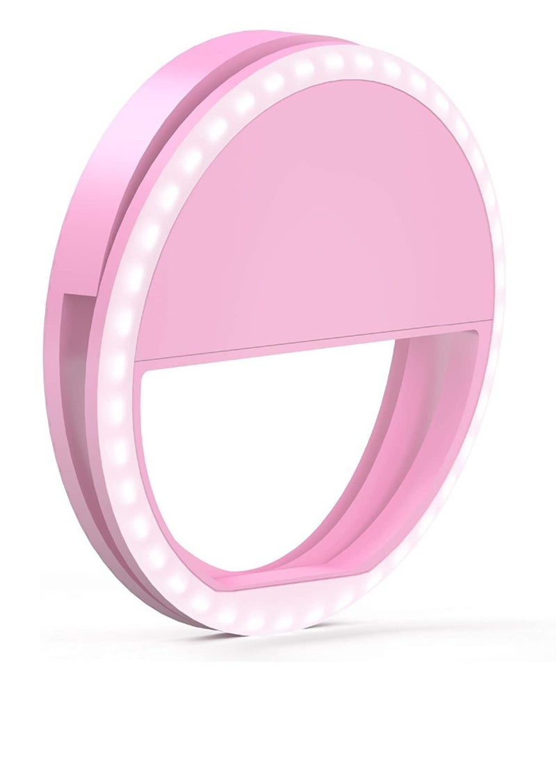 Mini Clip-on Smartphone Selfie Ring RGB LED Light Beauty Lamp Built-in Rechargeable Battery For Smartphones - Image 1