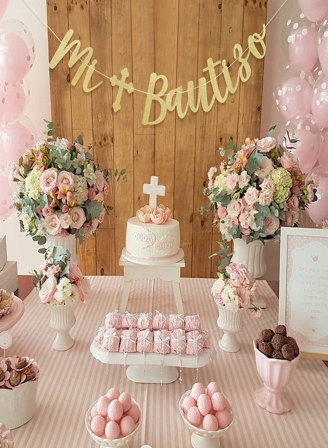 Felix Mi Bautizo Banner - God Bless, Baptism & First Communion Banner for Girls & Boys, Baby Shower Decorations - Image 3