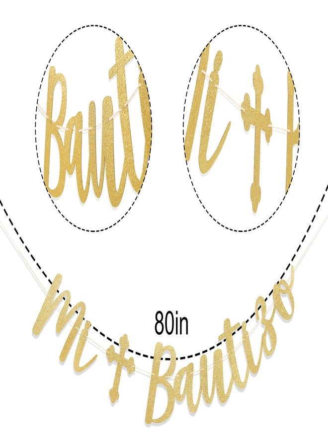 Felix Mi Bautizo Banner - God Bless, Baptism & First Communion Banner for Girls & Boys, Baby Shower Decorations - Image 2