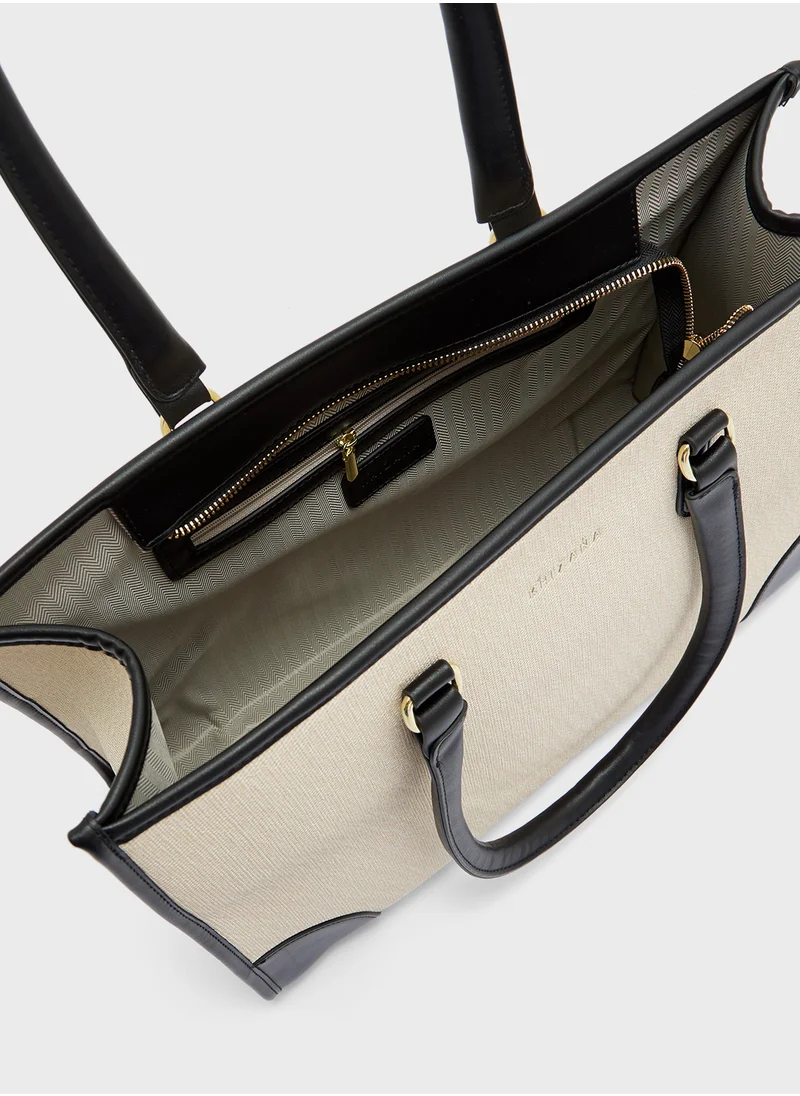 خزانة Contrast Color Large Tote Bag