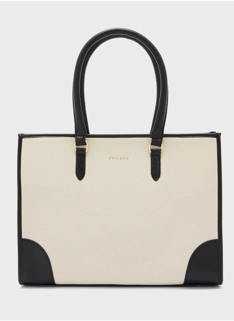 خزانة Contrast Color Large Tote Bag