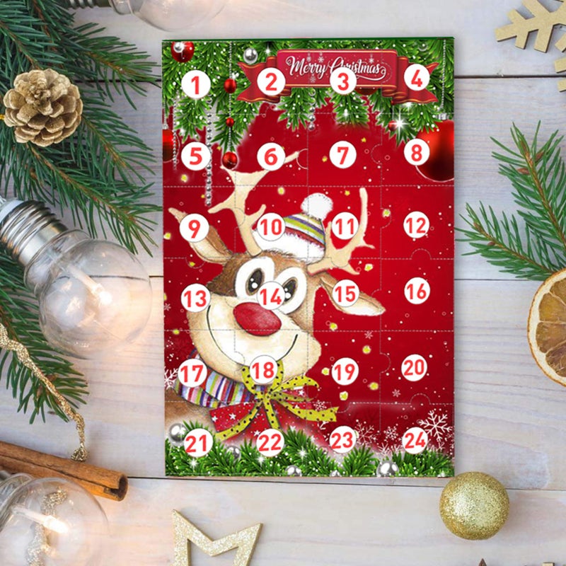 Christmas Calendar Red 24 Hidden Surprises - Safe Materials Holiday Countdown For Kids Festive Entertainment - Image 5