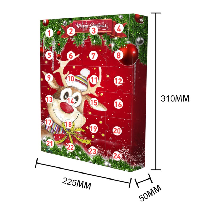 Christmas Calendar Red 24 Hidden Surprises - Safe Materials Holiday Countdown For Kids Festive Entertainment - Image 2