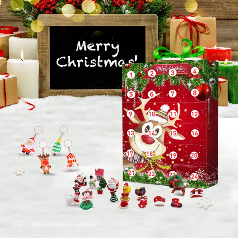 Christmas Calendar Red 24 Hidden Surprises - Safe Materials Holiday Countdown For Kids Festive Entertainment - Image 3