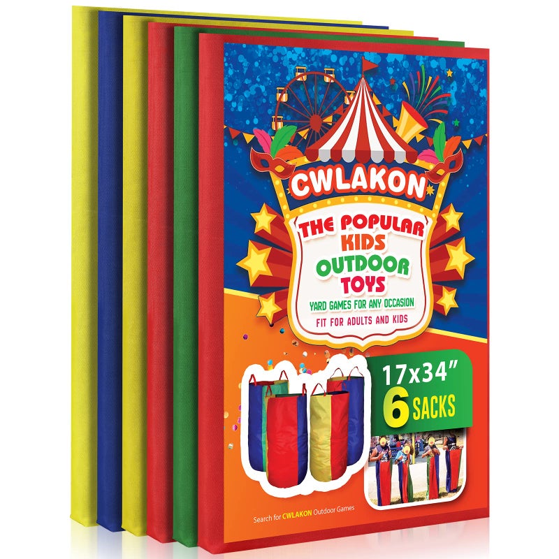 CWLAKON 6 Pack Potato Sack Race Bags for Kids Adults Family Outdoor Field Day Birthday Party Yard Backyard Camping Picnic Easter Fall Themed Thanksgiving Halloween Christmas 4th of July Party Games - Image 2