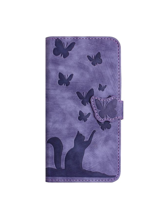 S-TOP Case For Samsung Galaxy S25 5G Butterfly Cat Embossing Flip Leather Phone Case - Image 2