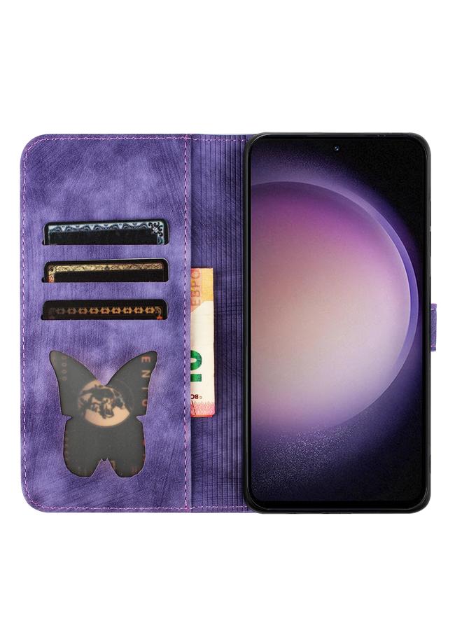 S-TOP Case For Samsung Galaxy S25 5G Butterfly Cat Embossing Flip Leather Phone Case - Image 4