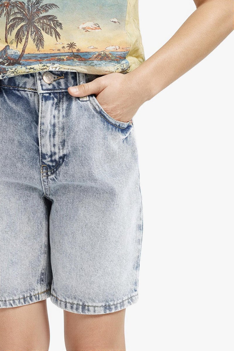 DeFacto Blue Girl Girl Denim Shorts Casual - Image 5