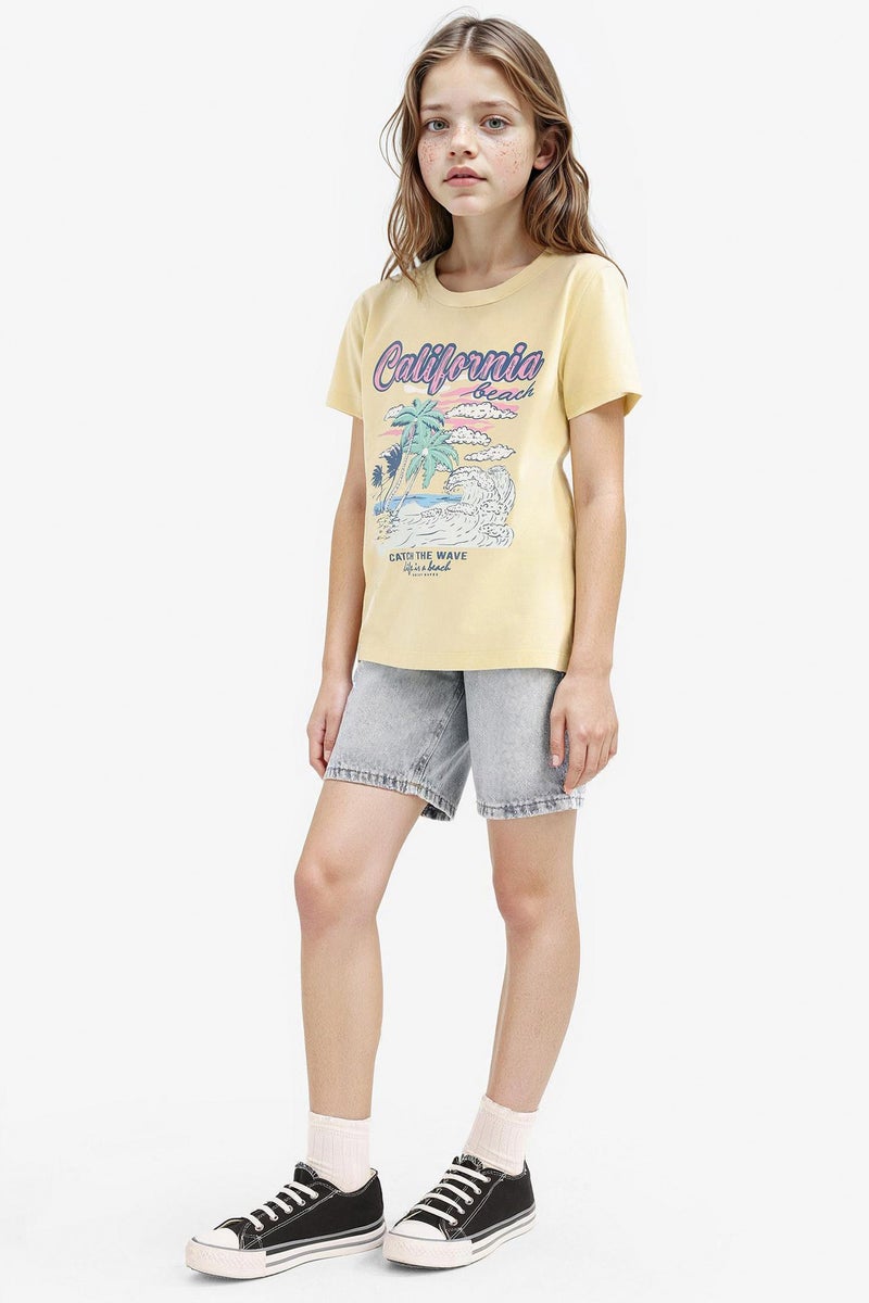 DeFacto Blue Girl Girl Denim Shorts Casual - Image 2