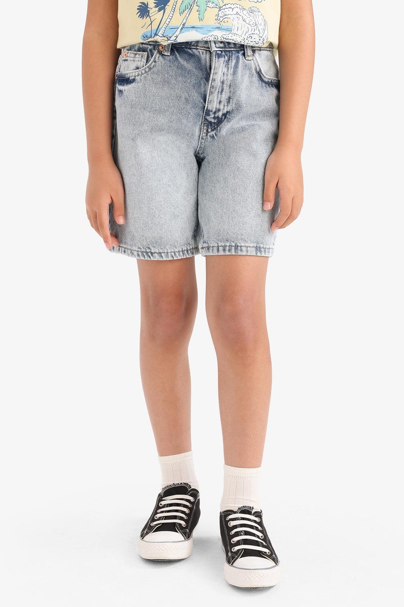 DeFacto Blue Girl Girl Denim Shorts Casual - Image 4
