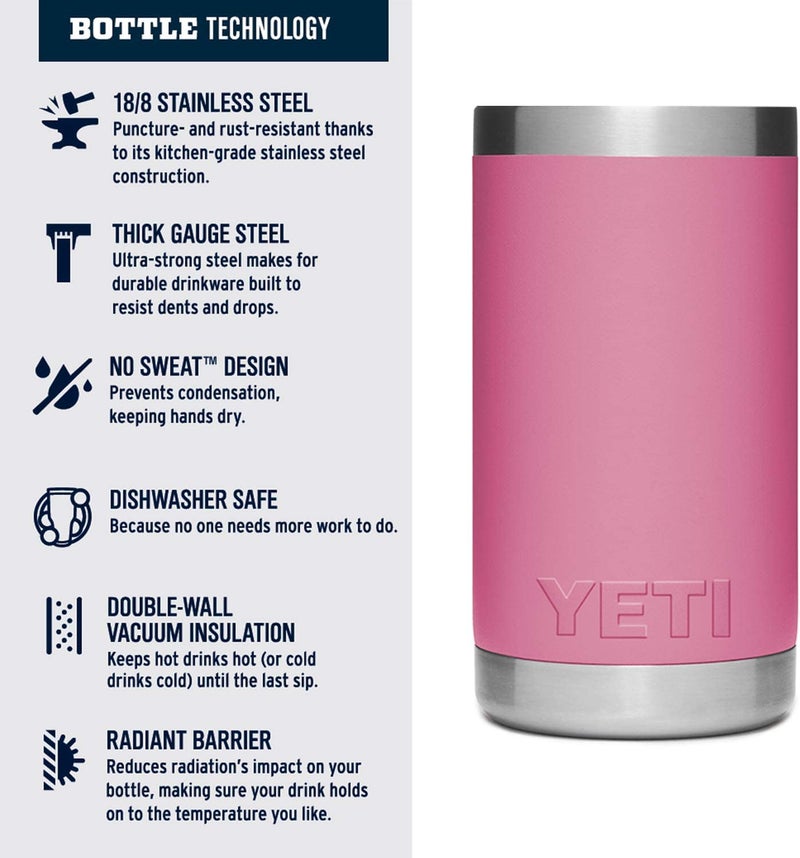 Yeti Rambler Jr. 12 Oz Kids Bottle  With Straw Cap  Harbor Pink - Image 4