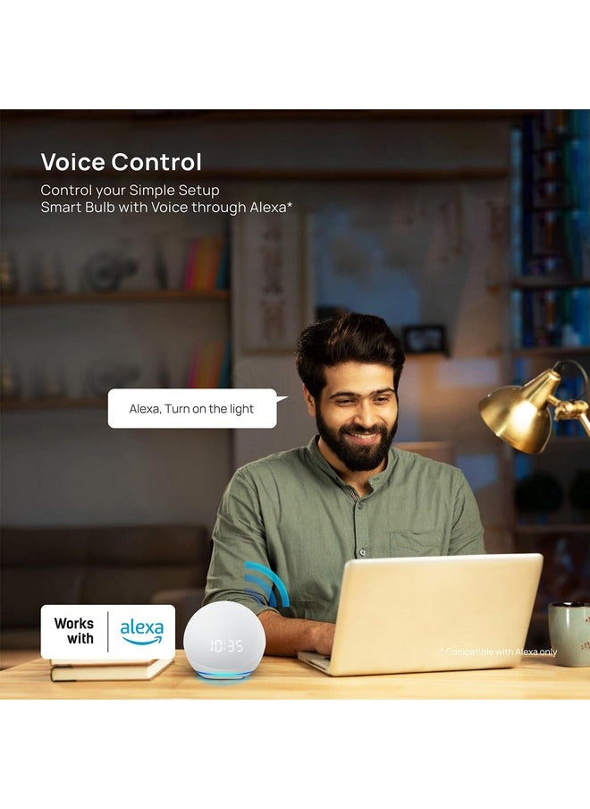WIPRO - Wipro Garnet Simple Setup 9W Led Smart Bulb | Simple Setup With Amazon Alexa | Dynamic Colours, White Tunable, Dimmable | No Hub Required | Compatible With Alexa Only | Pack Of 1 - B22D - Image 1