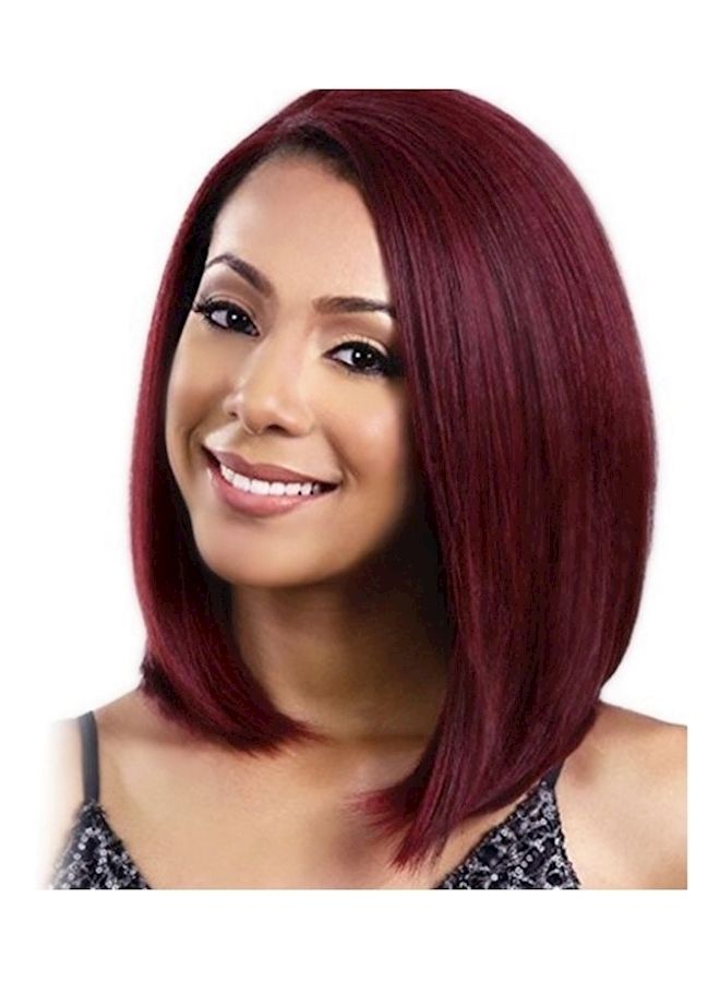 إسكدنيا شعر مستعار أنيق أوروبي وأمريكي أحمر برغندي - Image 2