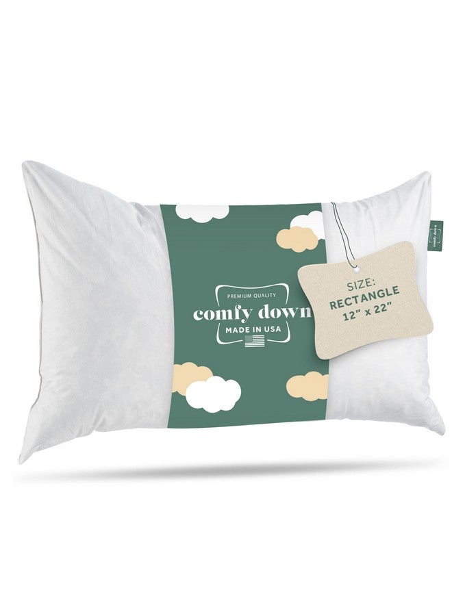 ComfyDown ComfyDown 95% Feather 5% Down, 12 X 22 Rectangle Decorative Pillow Insert, Sham Stuffer - MADE IN USA  - Image 1