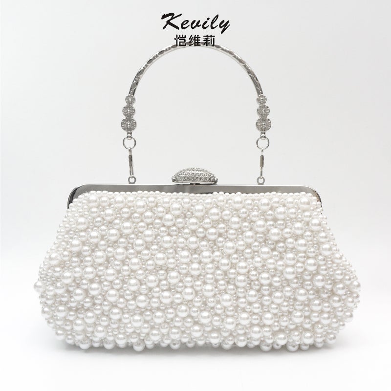 Kay Weili Solid Color Pearl Bag Evening Bag Women'S Clutch Bag Evening Dress Cheongsam Beaded Evening Bag - Image 3