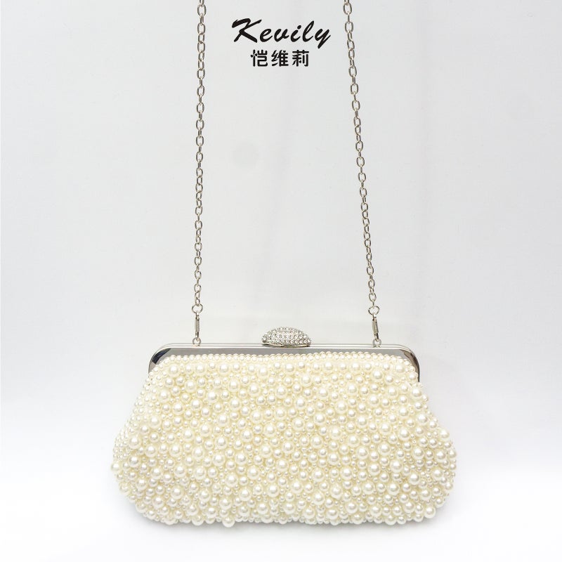 Kay Weili Solid Color Pearl Bag Evening Bag Women'S Clutch Bag Evening Dress Cheongsam Beaded Evening Bag - Image 4