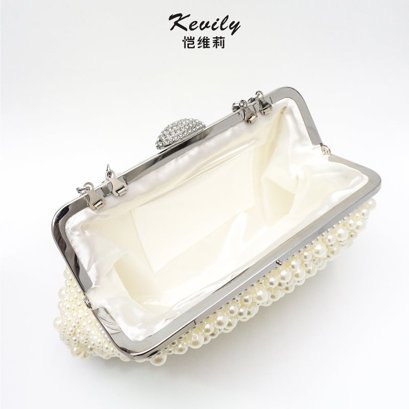 Kay Weili Solid Color Pearl Bag Evening Bag Women'S Clutch Bag Evening Dress Cheongsam Beaded Evening Bag - Image 5
