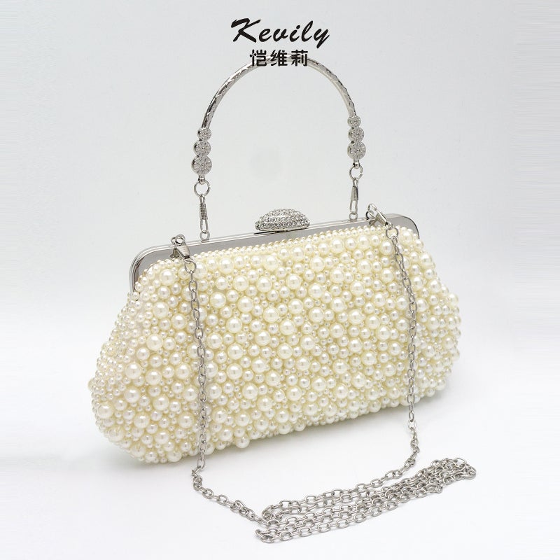 Kay Weili Solid Color Pearl Bag Evening Bag Women'S Clutch Bag Evening Dress Cheongsam Beaded Evening Bag - Image 2