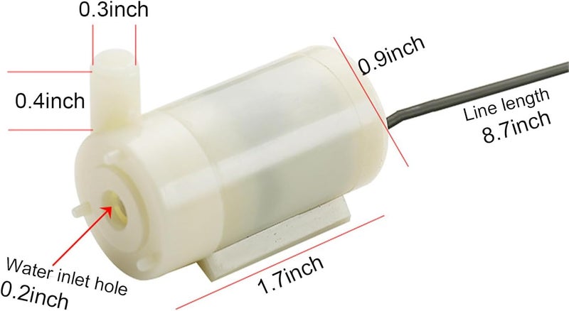 Oonkaf Micro Submersible Mini Water Pump DC 3V 5V with 3 metres Clear Vinyl Tubing Set, Low Noise Brushless Motor Pump, New Water Pumps for Fish Tank Garden Plant 4PCS - Image 2