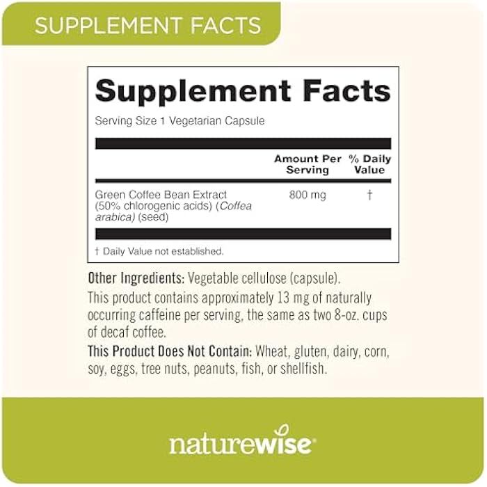 NatureWise Green Coffee Bean Extract 800mg - with 50% Chlorogenic Acids - Support for Weight Goals, Energy, and Antioxidants - Vegan, Non-GMO - 60 Capsules[1-Month Supply] - Image 3