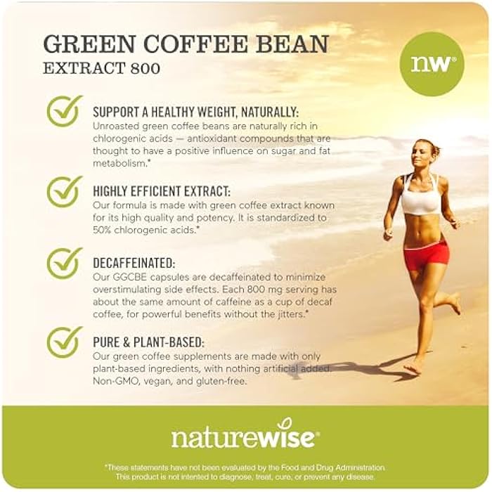 NatureWise Green Coffee Bean Extract 800mg - with 50% Chlorogenic Acids - Support for Weight Goals, Energy, and Antioxidants - Vegan, Non-GMO - 60 Capsules[1-Month Supply] - Image 4