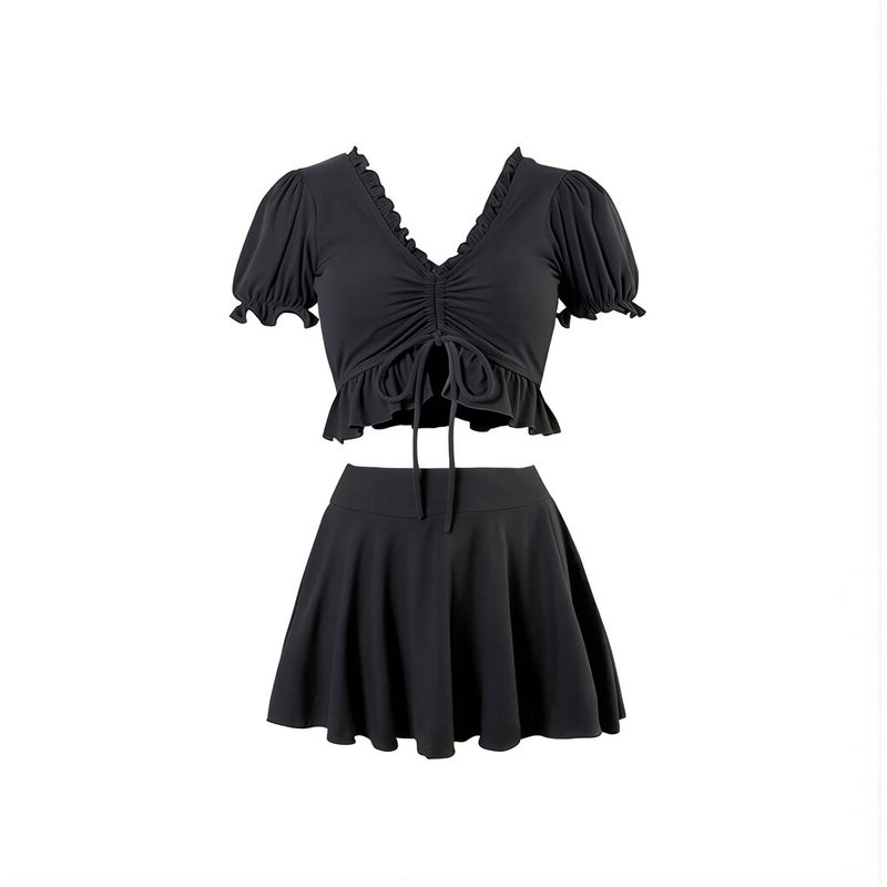 Women Two Piece Skirt Swimsuit for Beach Pool Hot Spring Vacation S - Image 1