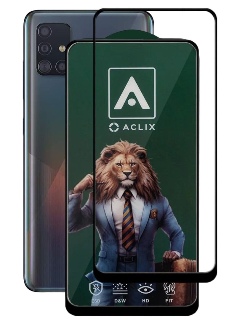 ACLIX Antistatic ESD Dustproof Premium Quality High Definition Tempered Glass Screen Protector Designed For Samsung Galaxy A51 - Image 1