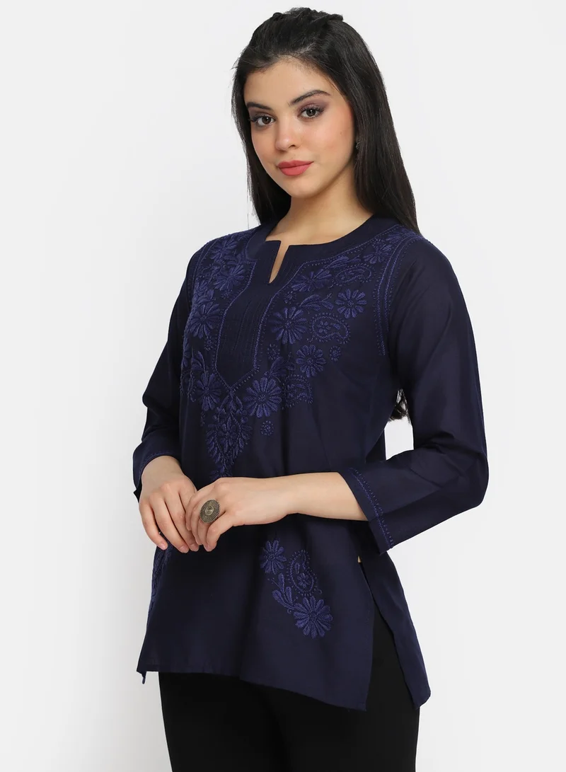 Alaya Hand Embroidered Chikankari Cotton Kurti-AL3405